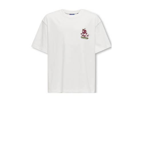 ONLY & SONS JUNIOR T-shirt met backprint wit afbeelding