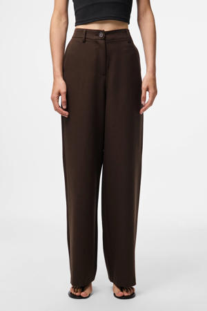 wide leg high waist casual broek