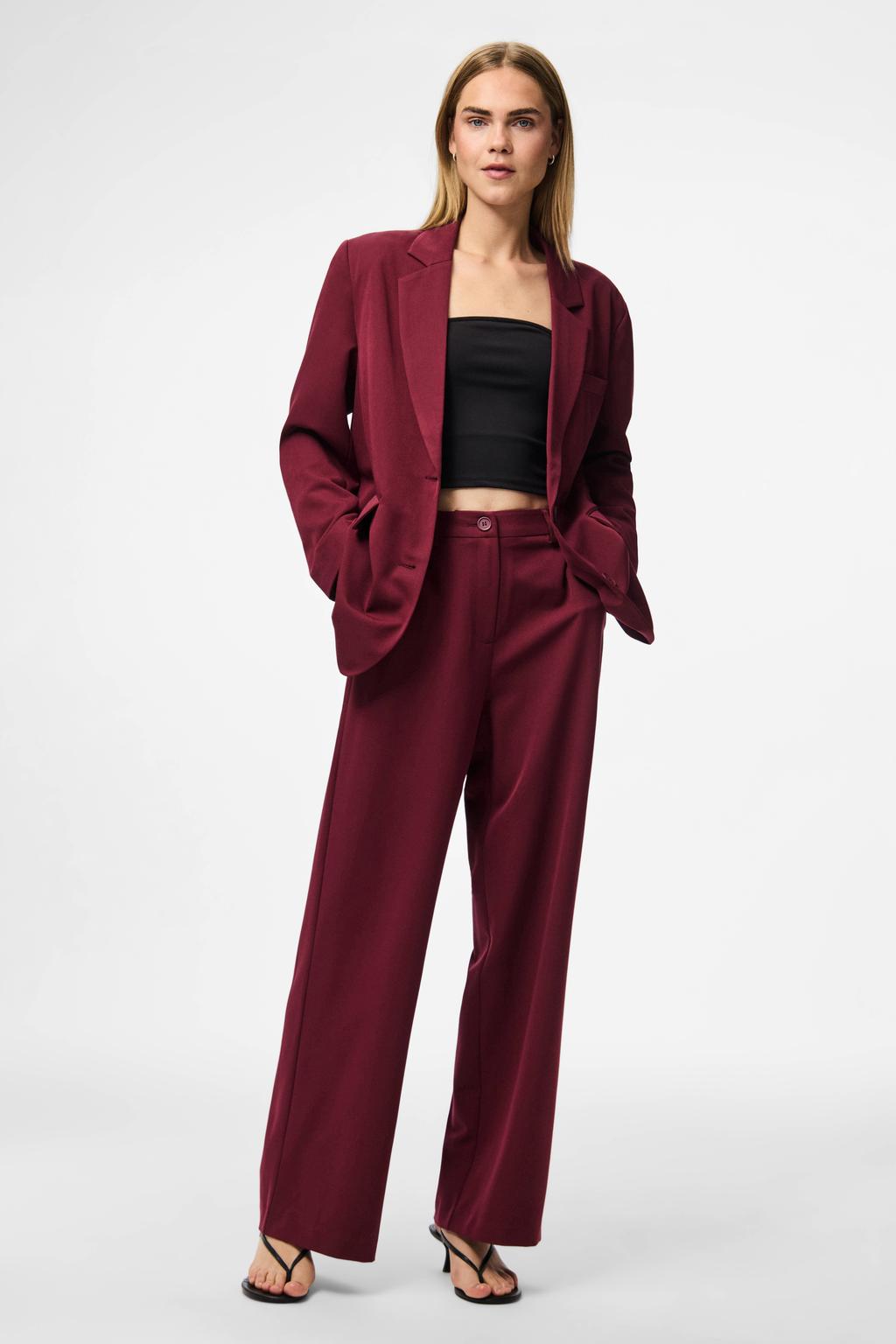 PIECES wide leg high waist casual broek