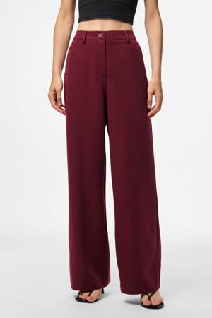 wide leg high waist casual broek