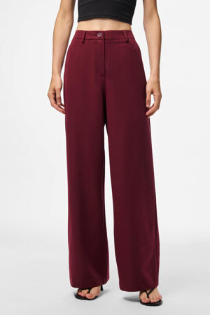 wide leg high waist casual broek