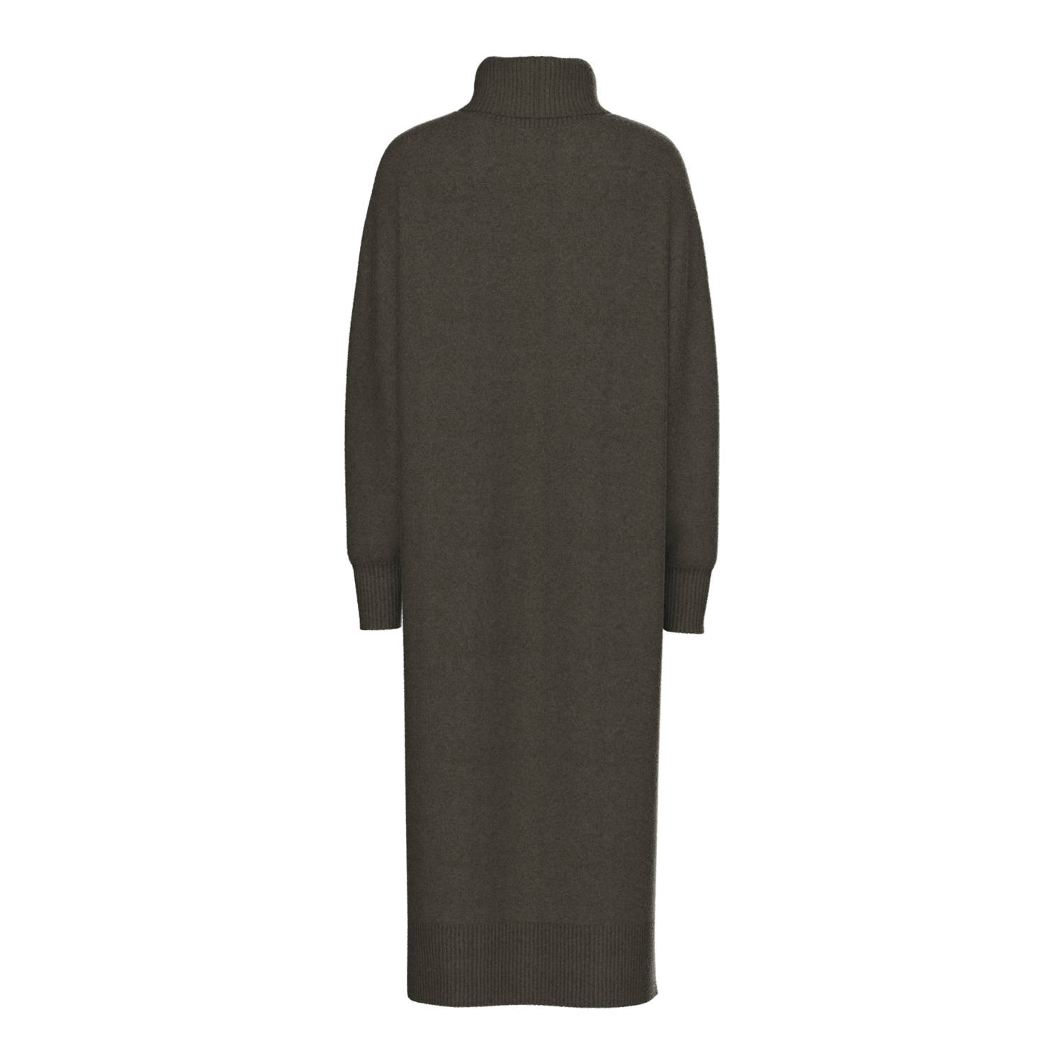 PIECES wollen jurk met col grijs