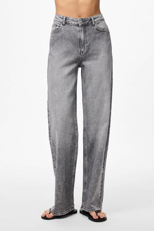 high waist wide leg jeans grijs