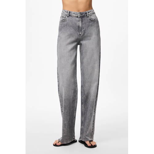 PIECES high waist wide leg jeans grijs afbeelding