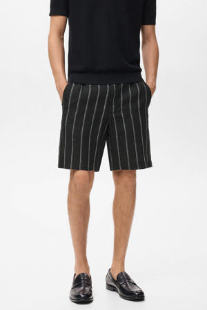 linnen slim casual short antraciet