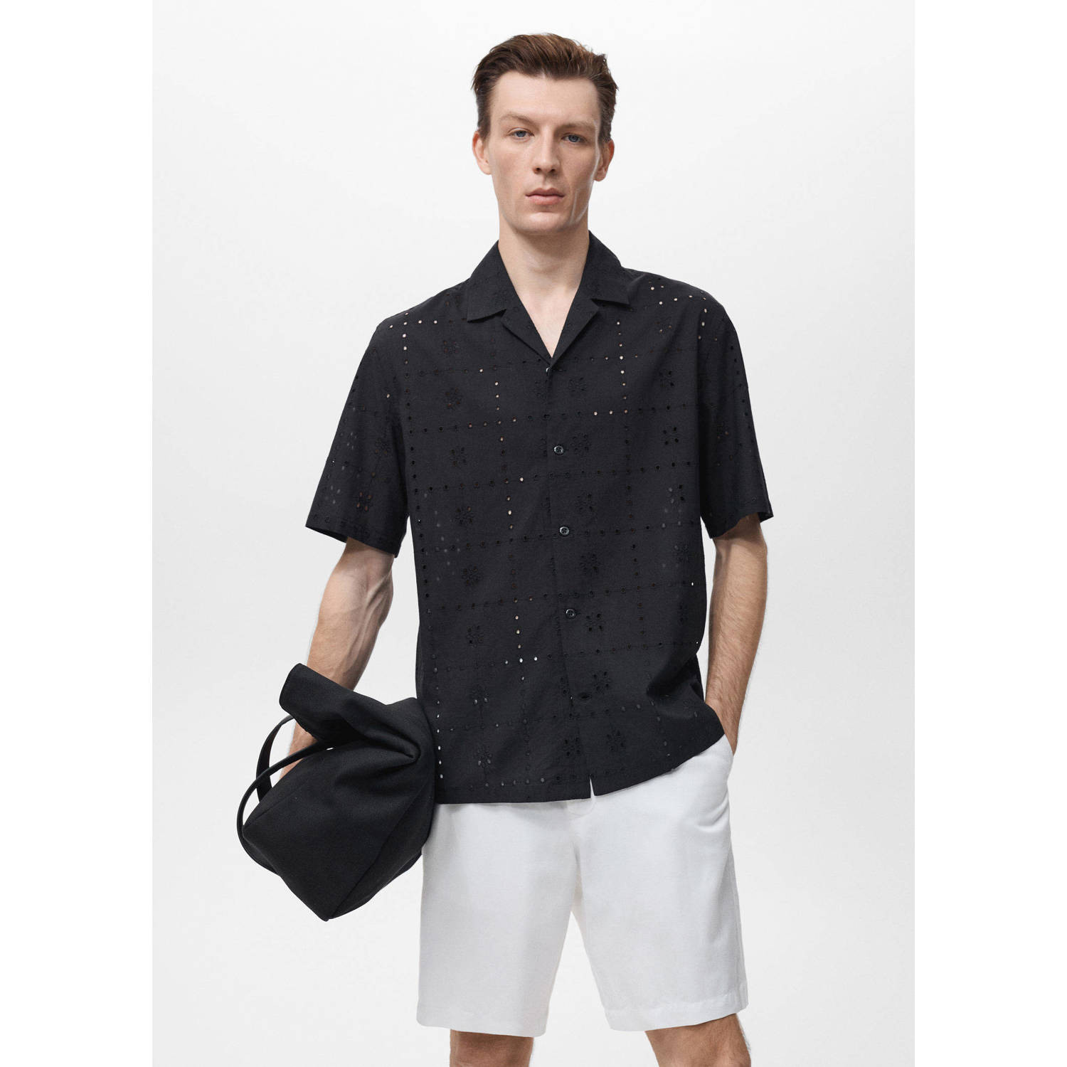 Mango Man casual overhemd zwart