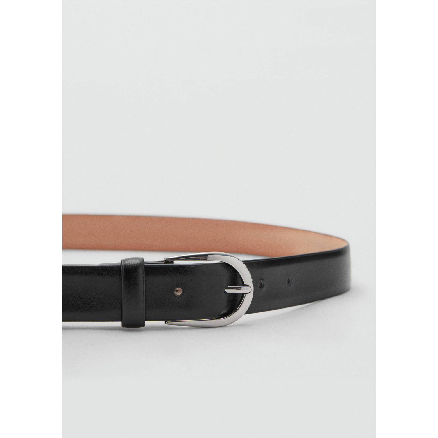 Mango Man leren riem zwart