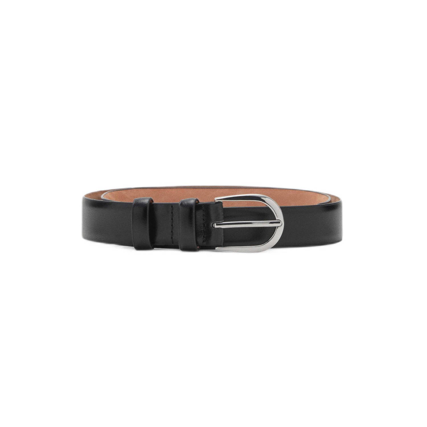 Mango Man leren riem zwart