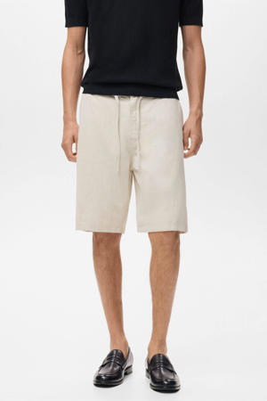 linnen rechtvallend casual short beige