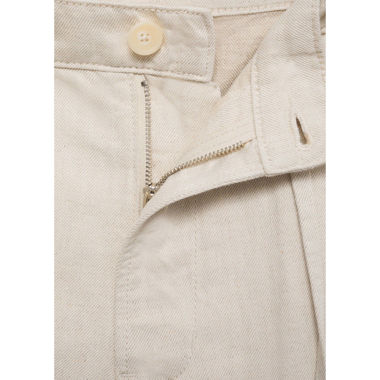 Mango Man linnen rechtvallend casual short beige