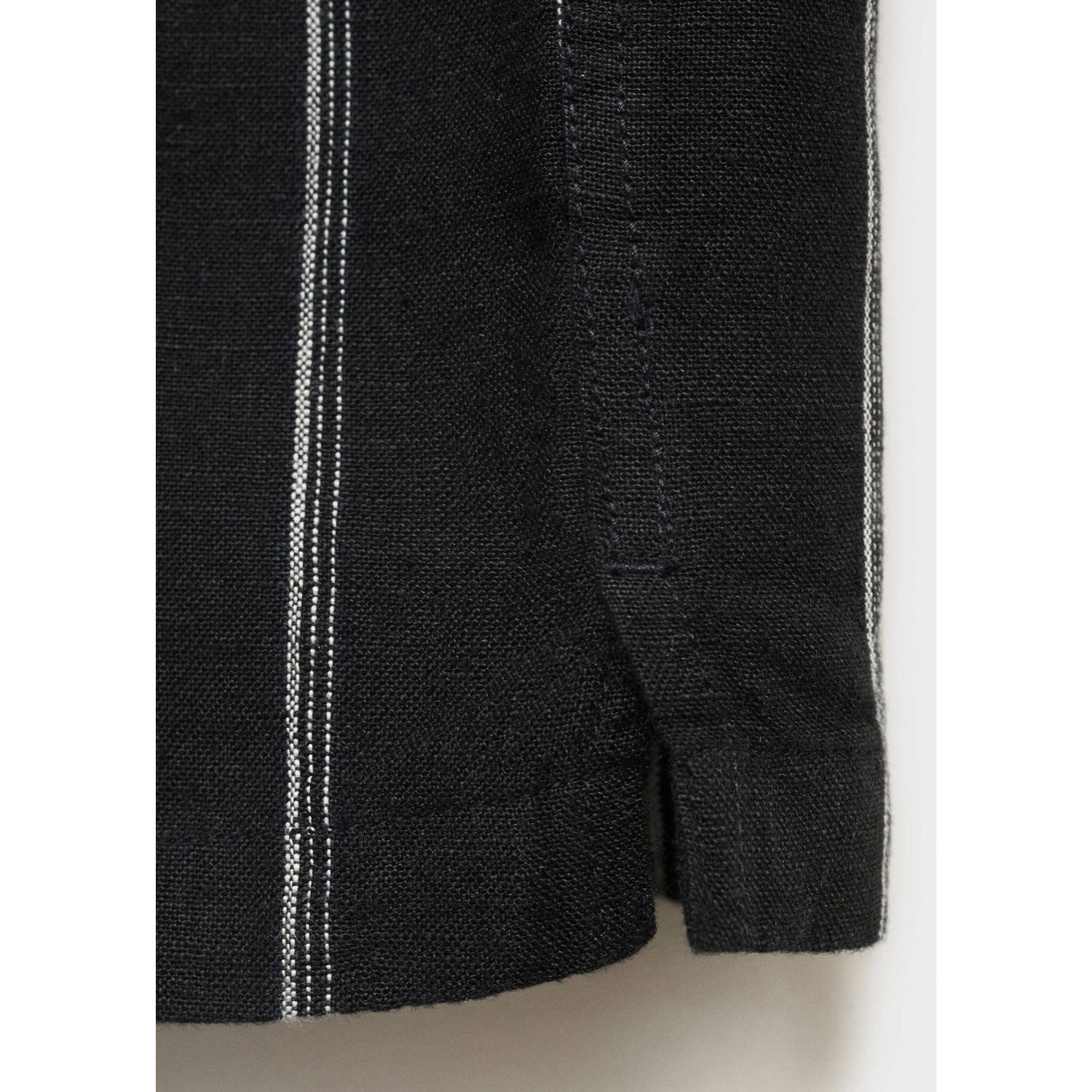 Mango Man linnen casual overhemd zwart