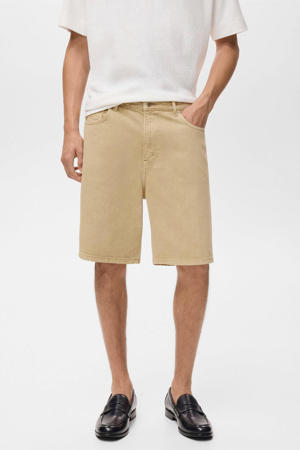 denim relaxed short beige