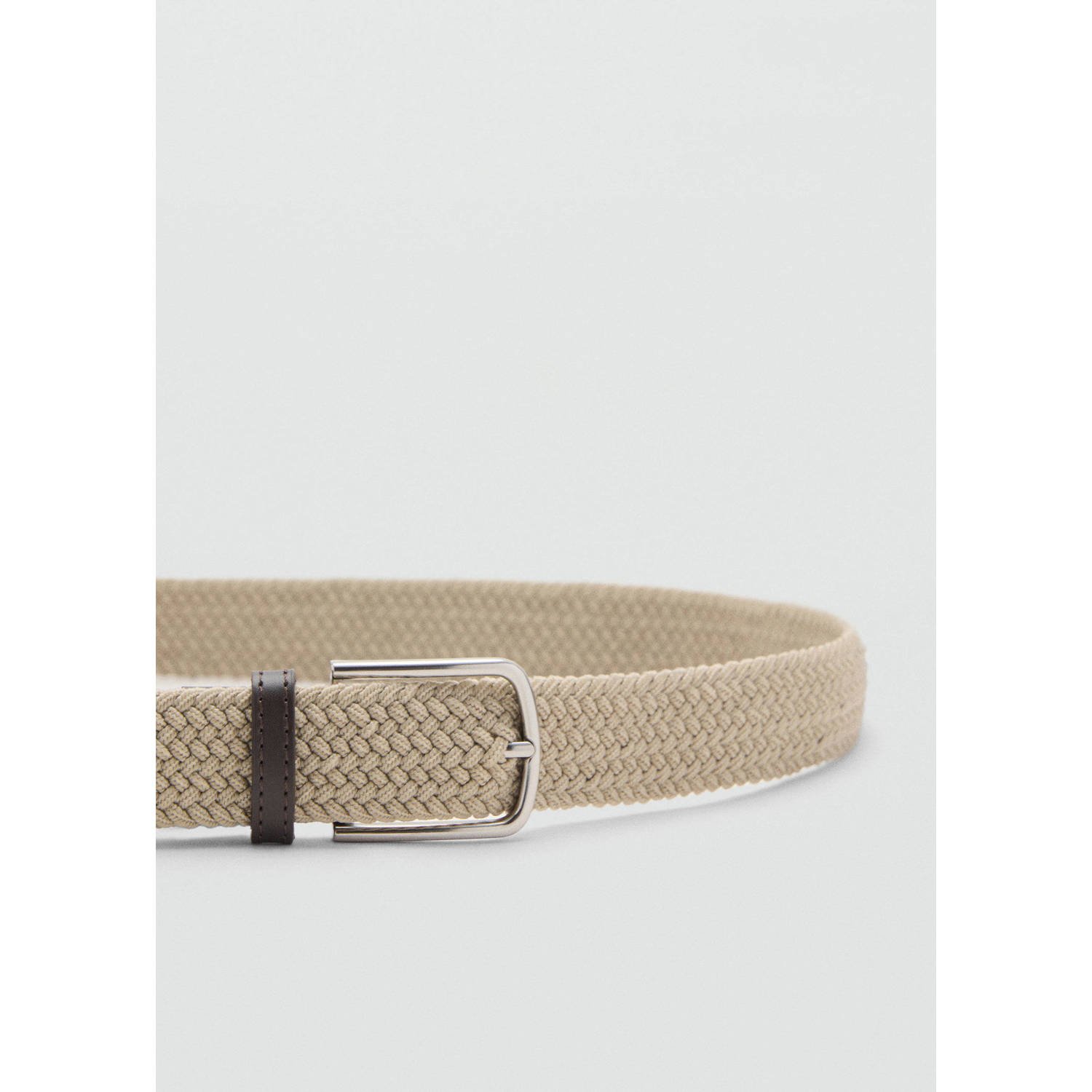 Mango Man gevlochten riem beige