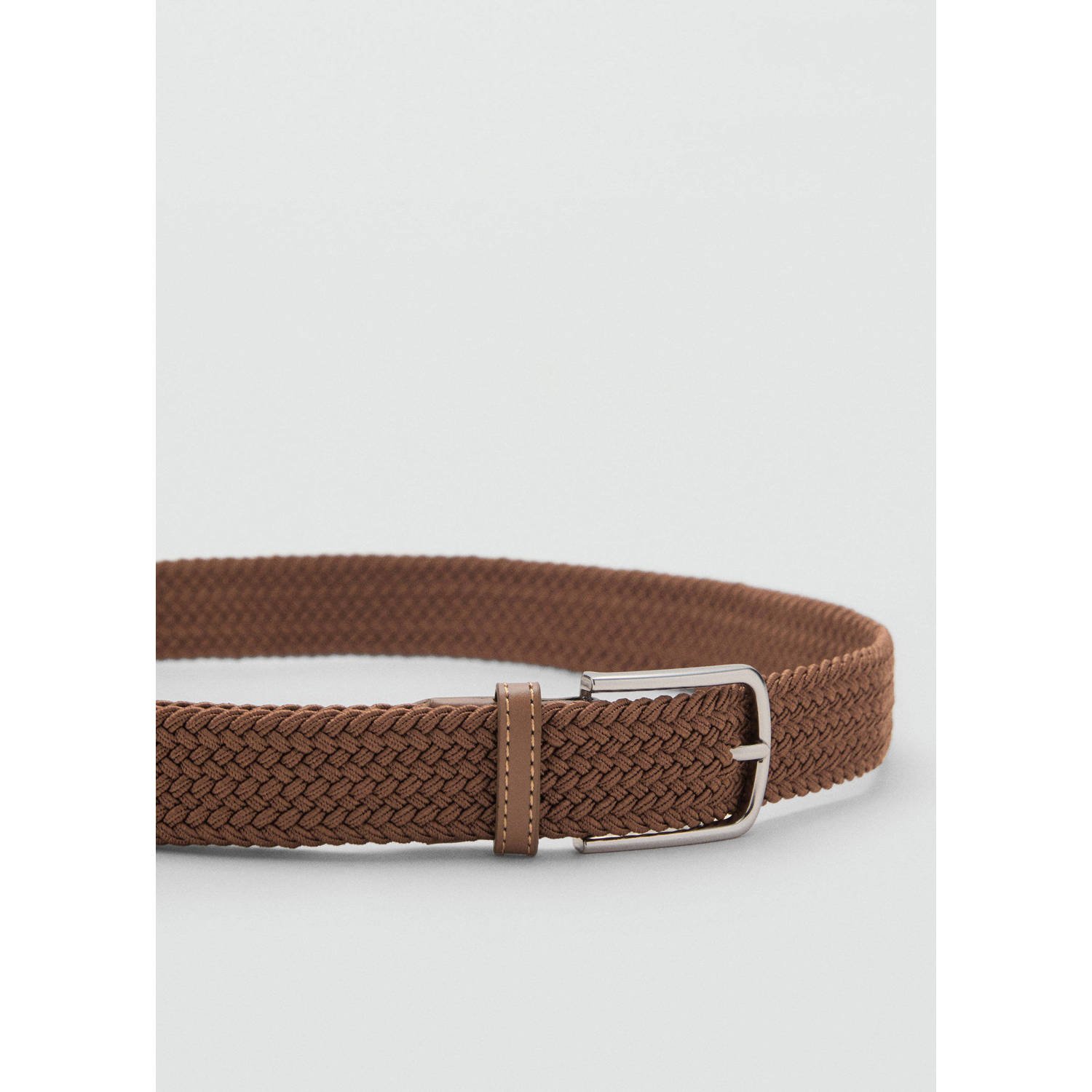 Mango Man gevlochten riem bruin