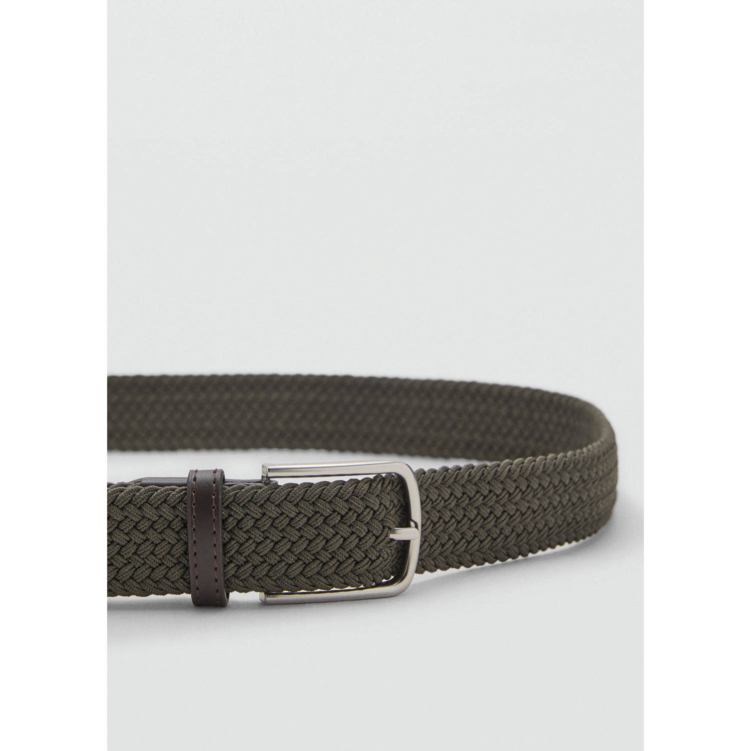 Mango Man gevlochten riem kaki