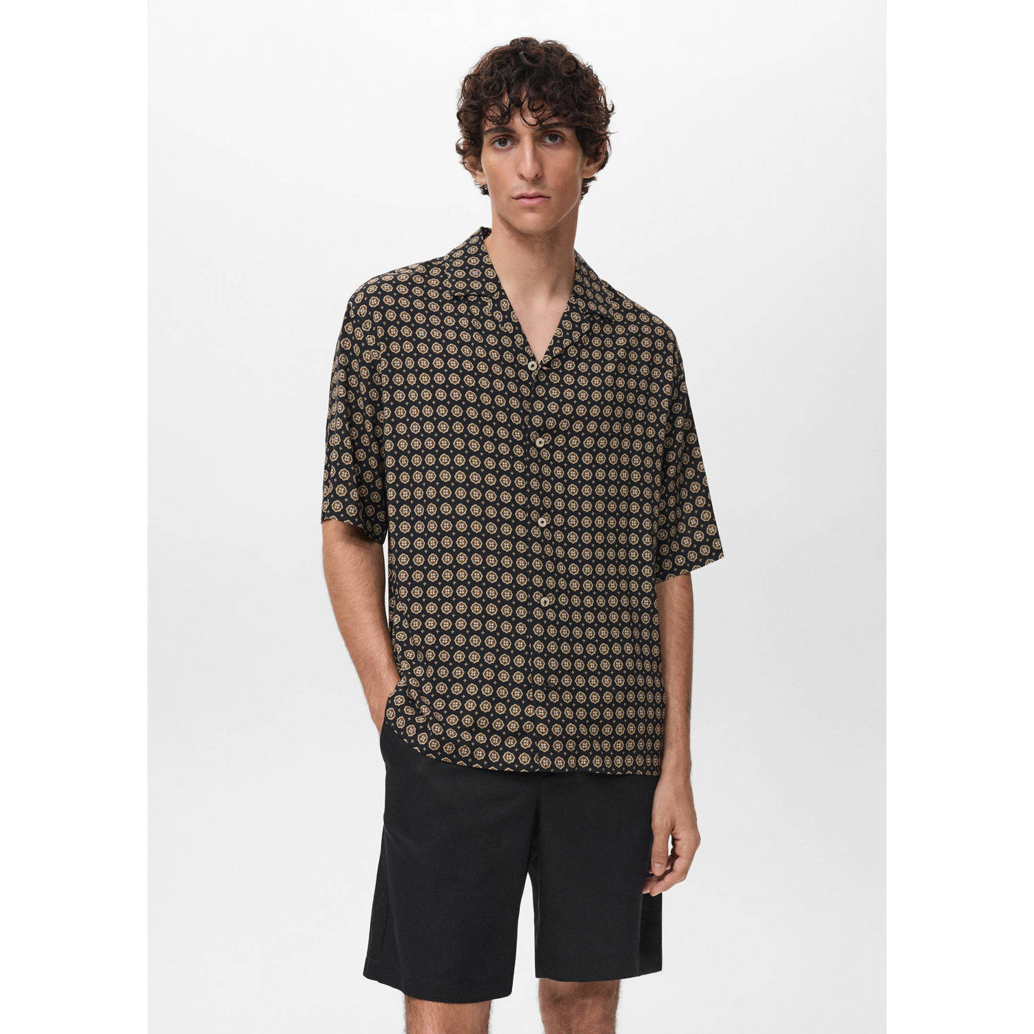 Mango Man casual overhemd zwart