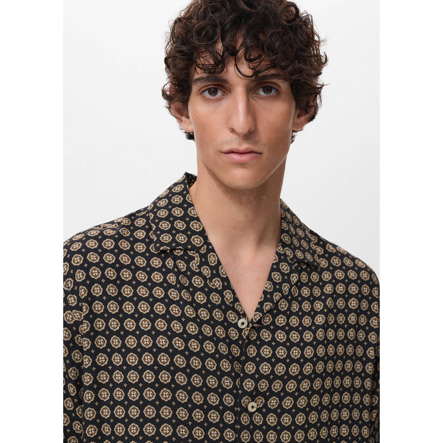 Mango Man casual overhemd zwart