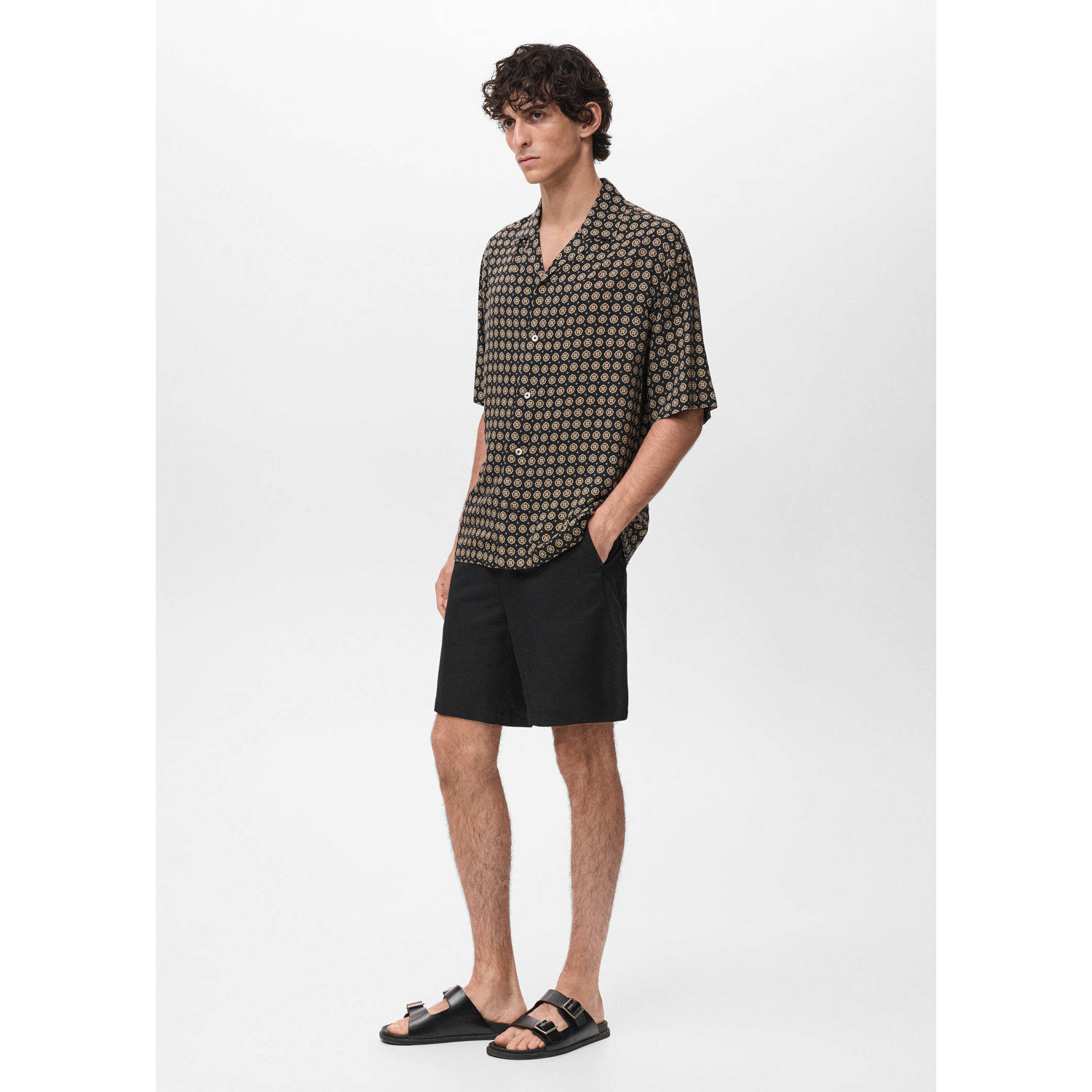 Mango Man casual overhemd zwart