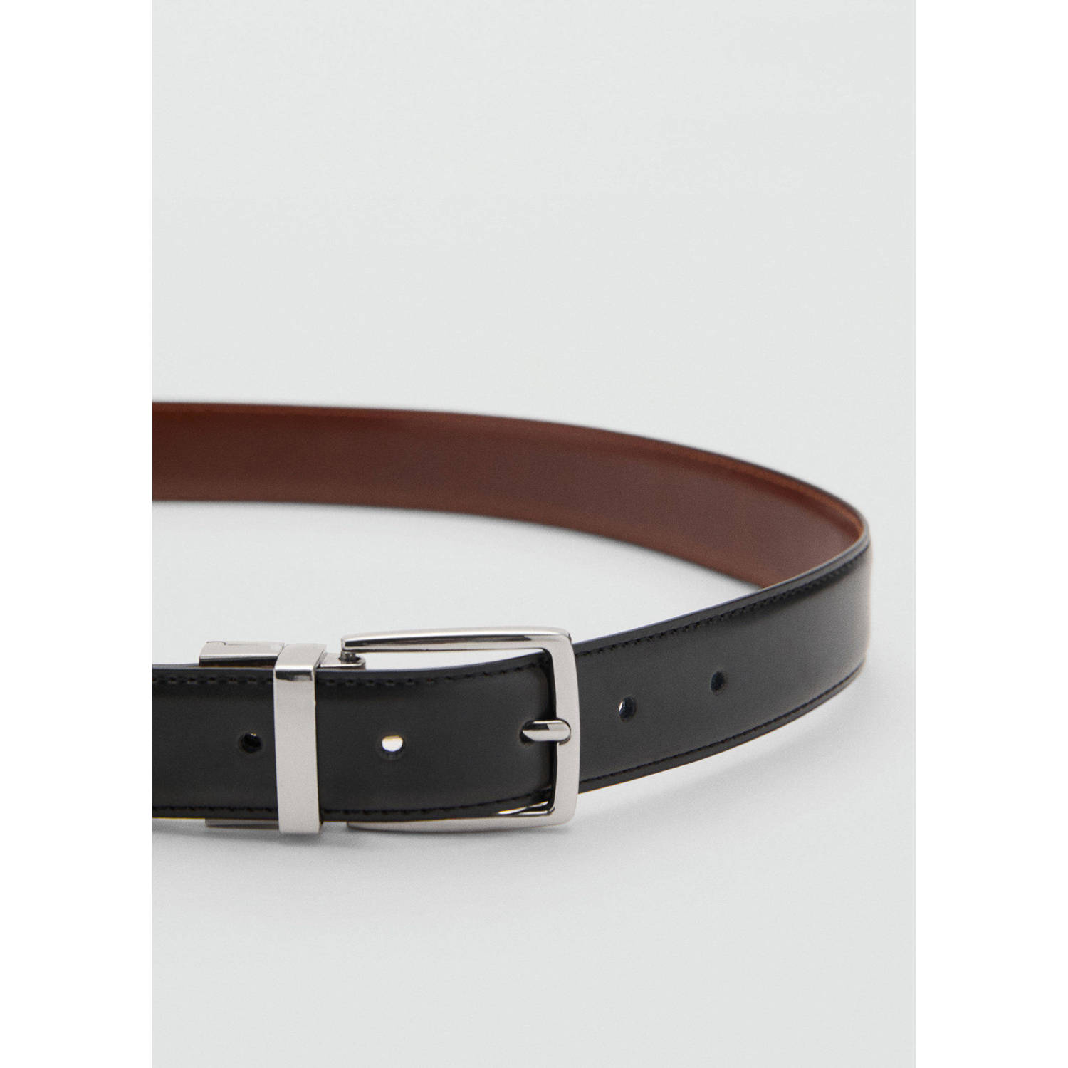Mango Man leren riem zwart