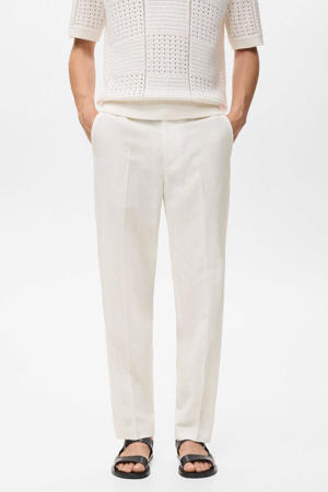 linnen regular pantalon ecru