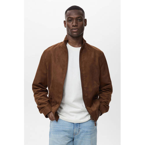 Mango Man suede jas donkerbruin afbeelding