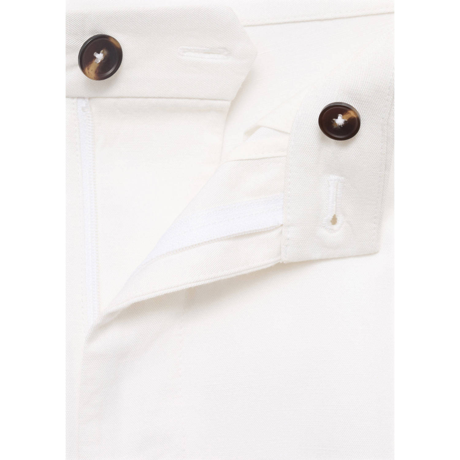 Mango Man linnen rechtvallend casual short ecru
