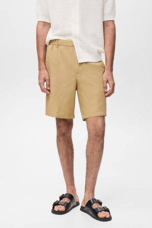 linnen rechtvallend casual short beige