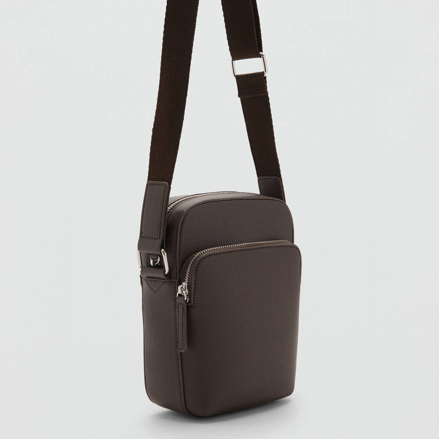 Mango Man crossbody tas donkerbruin