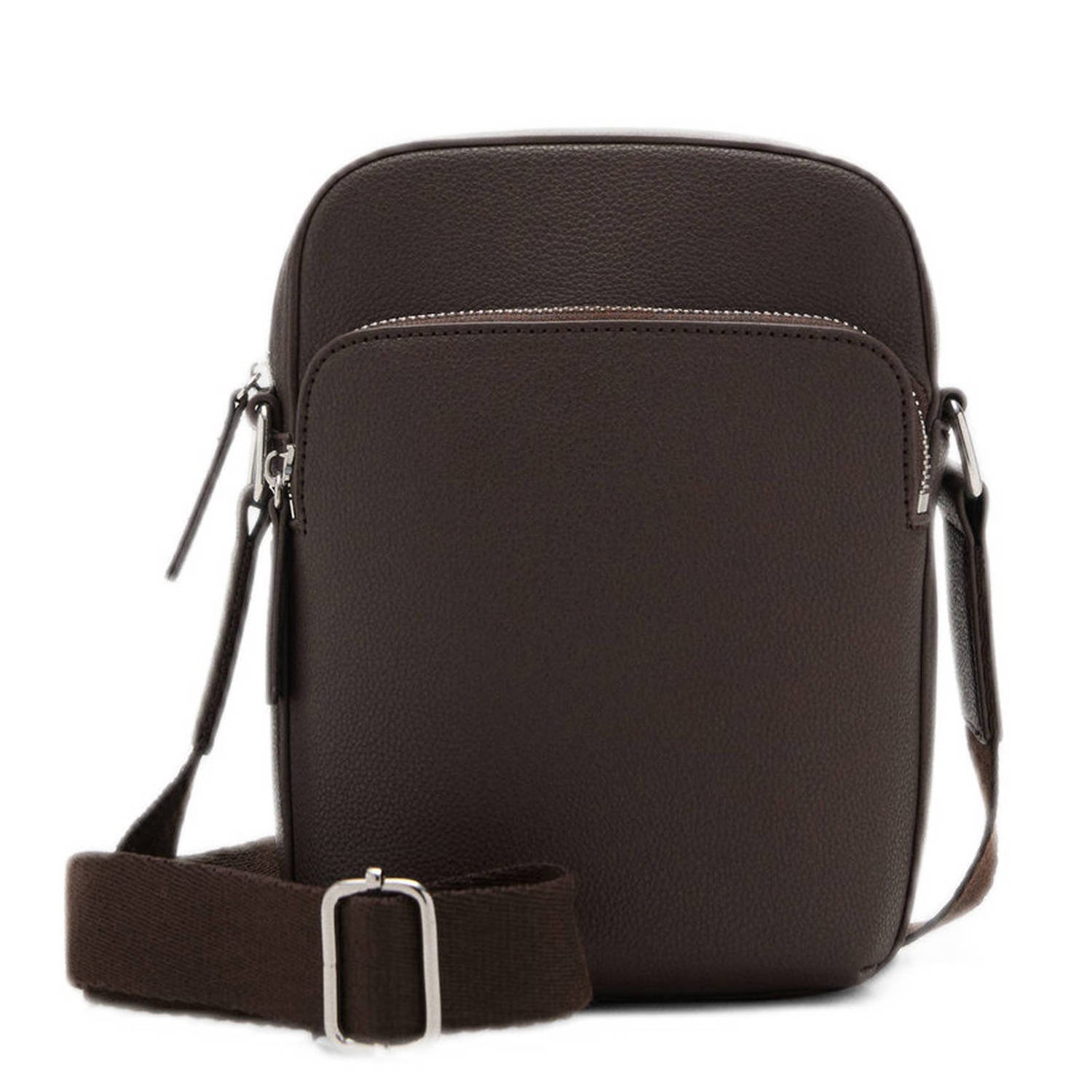 Mango Man crossbody tas donkerbruin