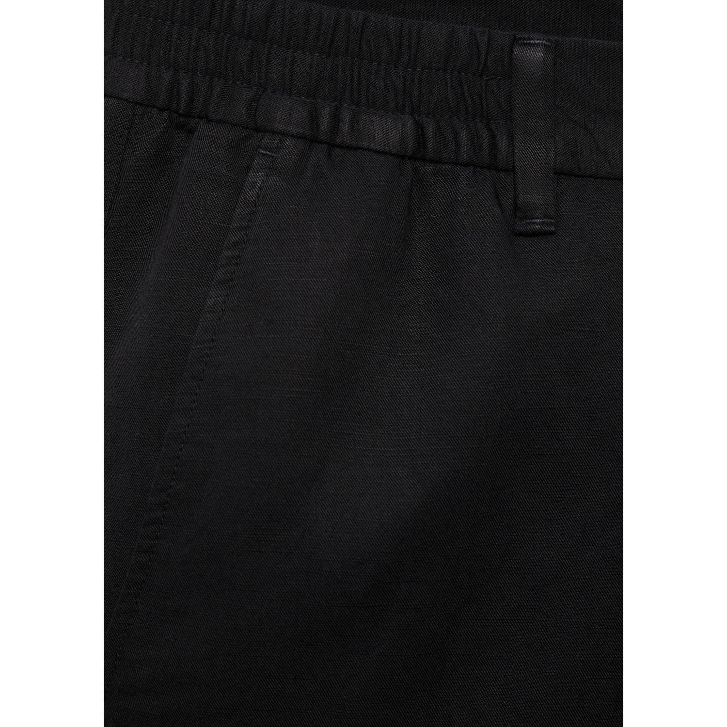 Mango Man linnen rechtvallend casual short zwart