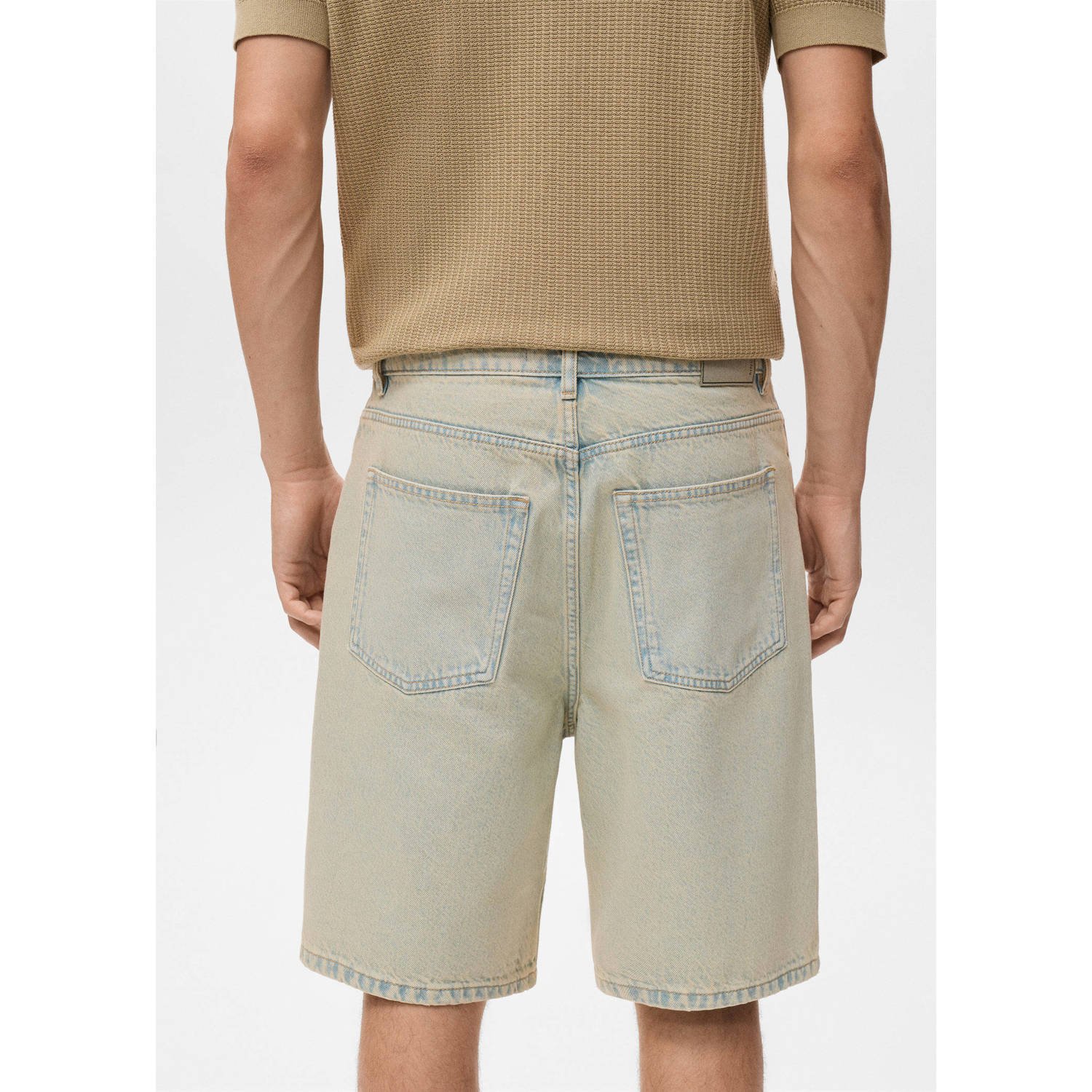 Mango Man denim relaxed short lichtblauw