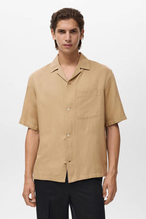 linnen casual overhemd beige