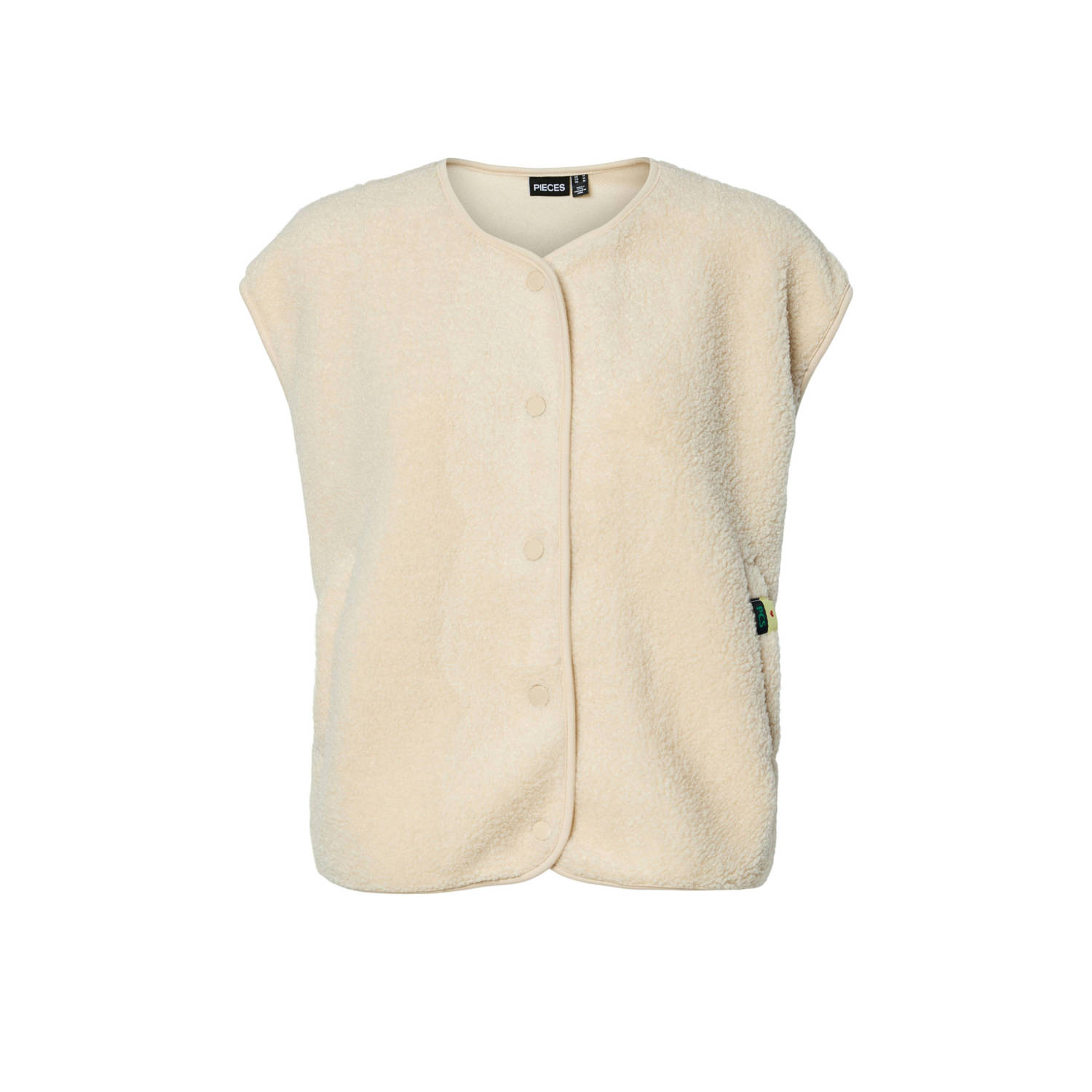 PIECES teddy gilet ecru
