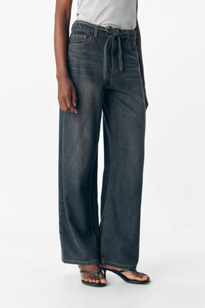 jeans wide leg dark grey denim
