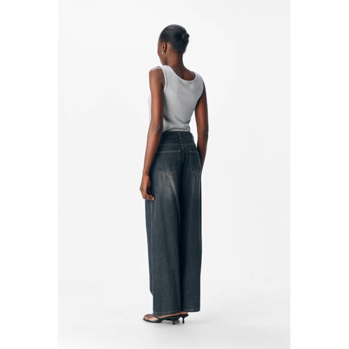OBJECT jeans wide leg dark grey denim afbeelding