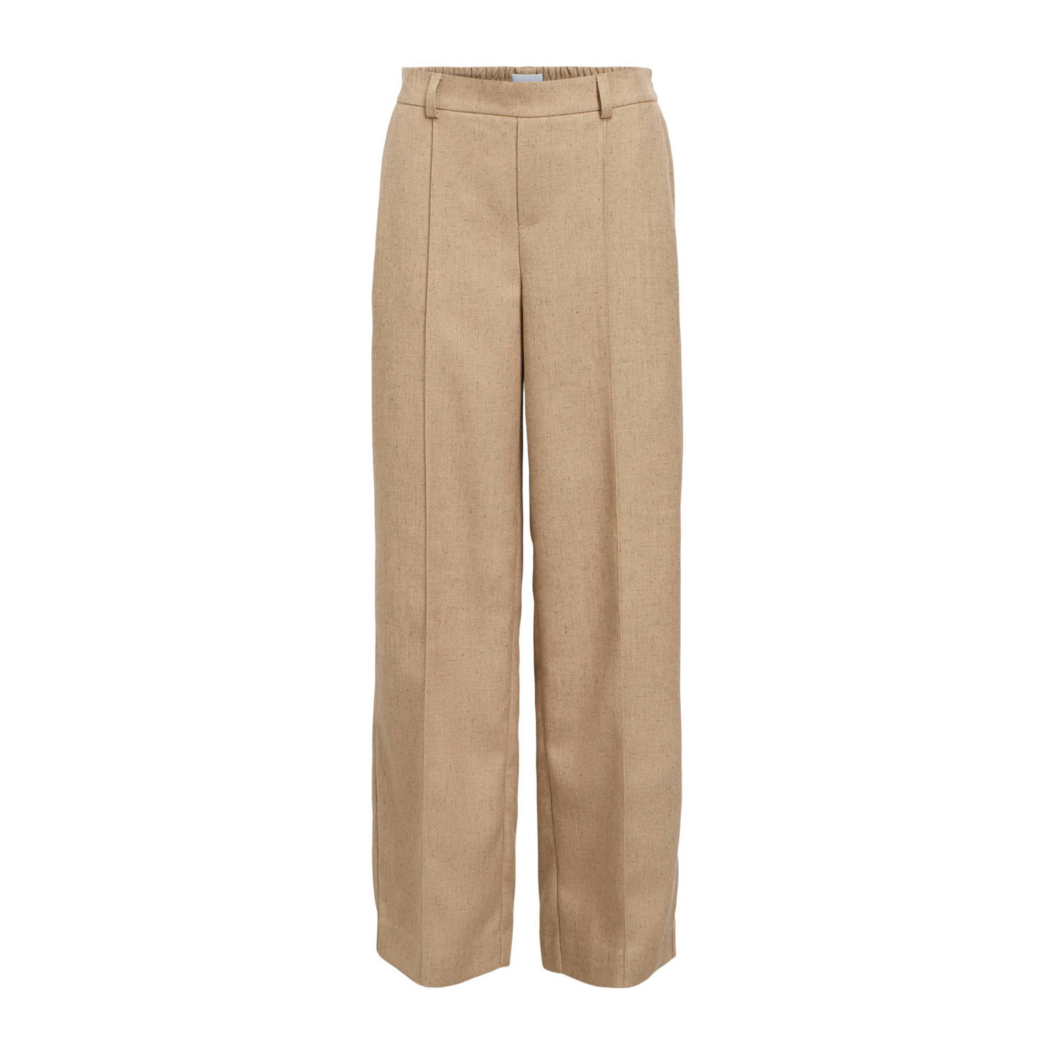 OBJECT straight high waist broek beige