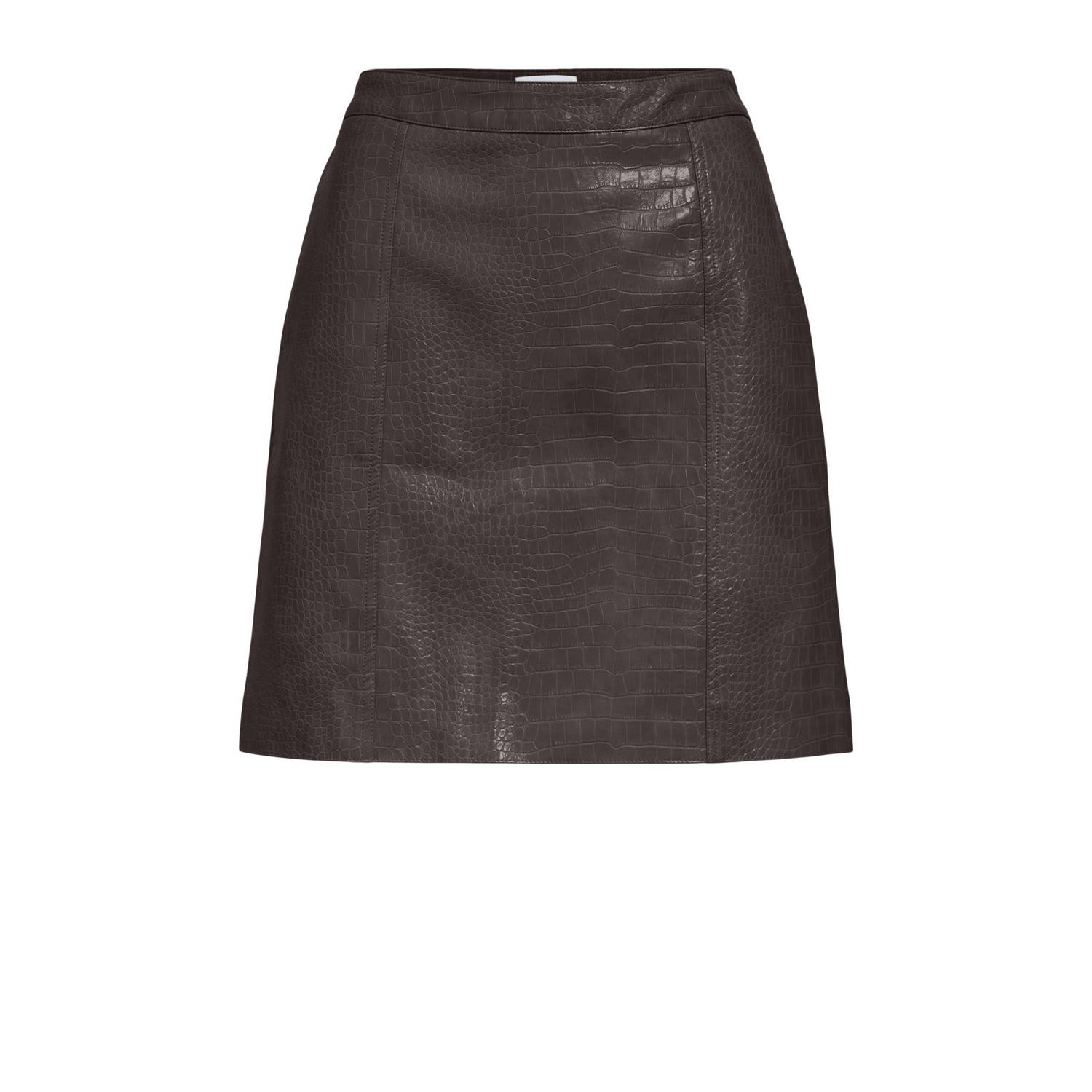 OBJECT imitatieleren korte rok bruin