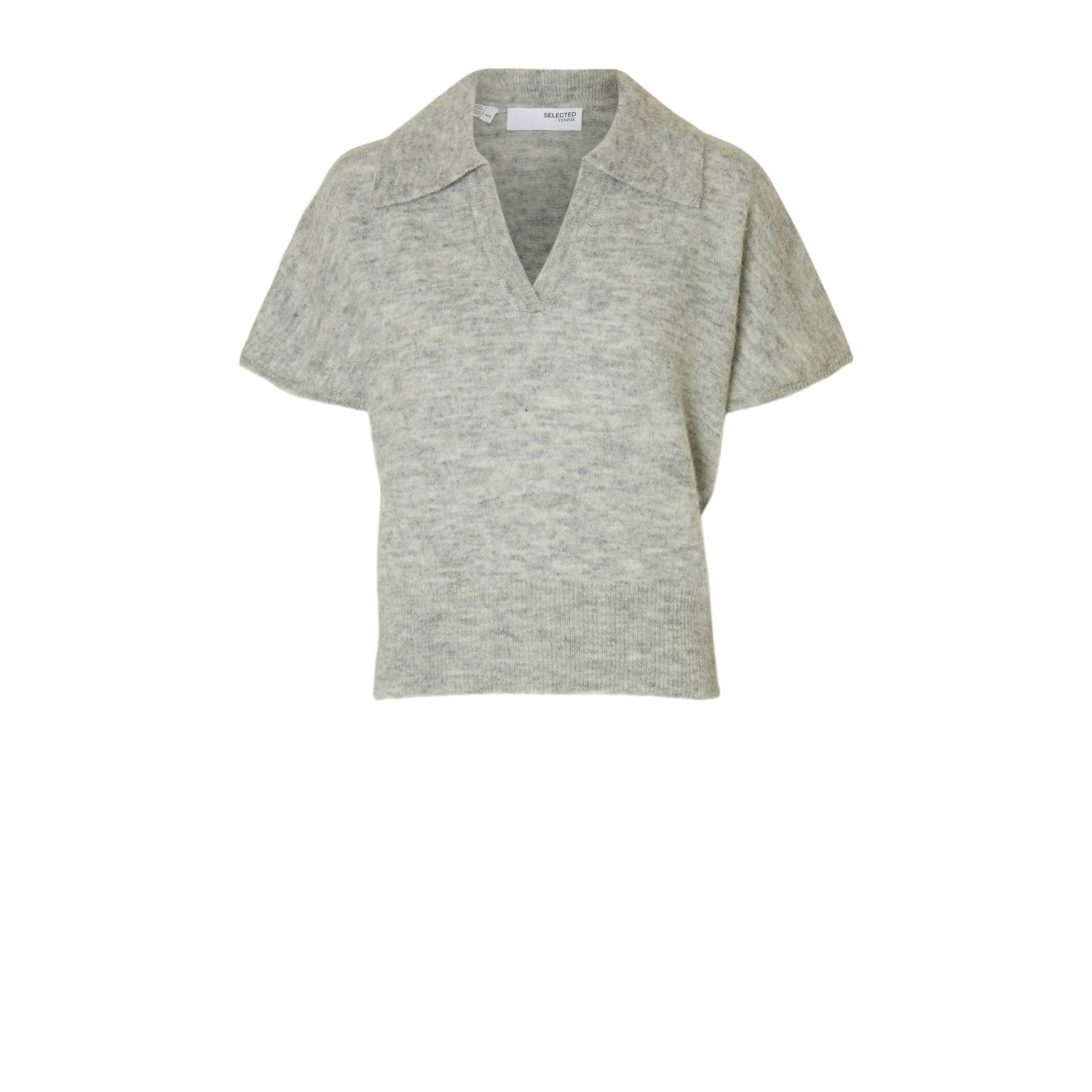 SELECTED FEMME wollen gebreide trui grijs