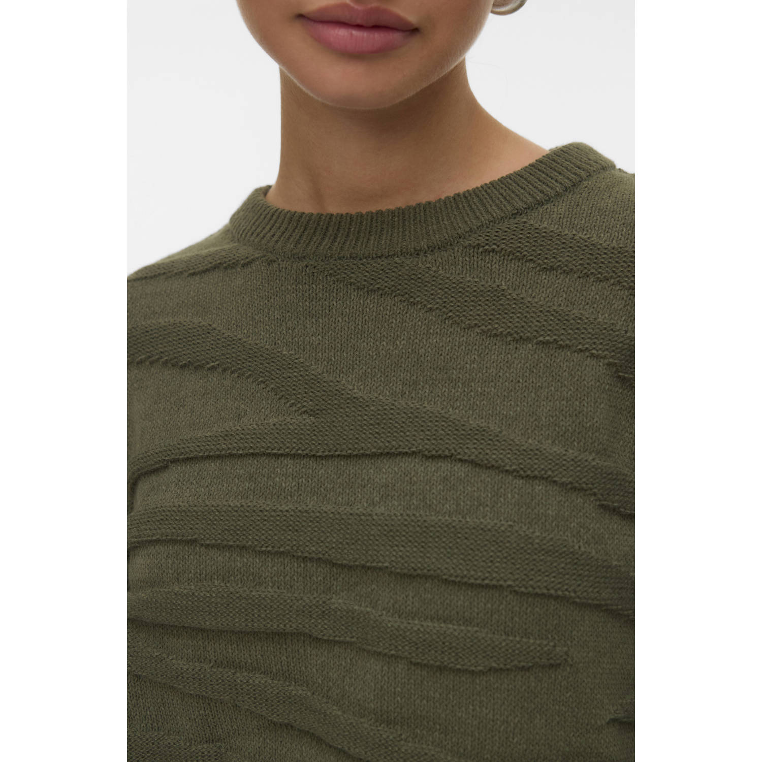 VERO MODA gebreide trui donkergroen