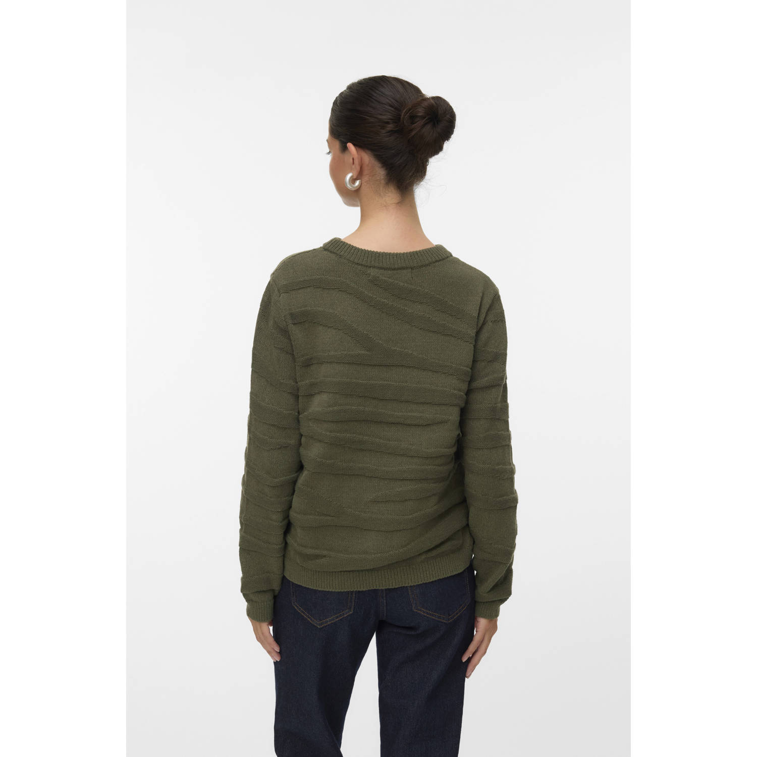 VERO MODA gebreide trui donkergroen