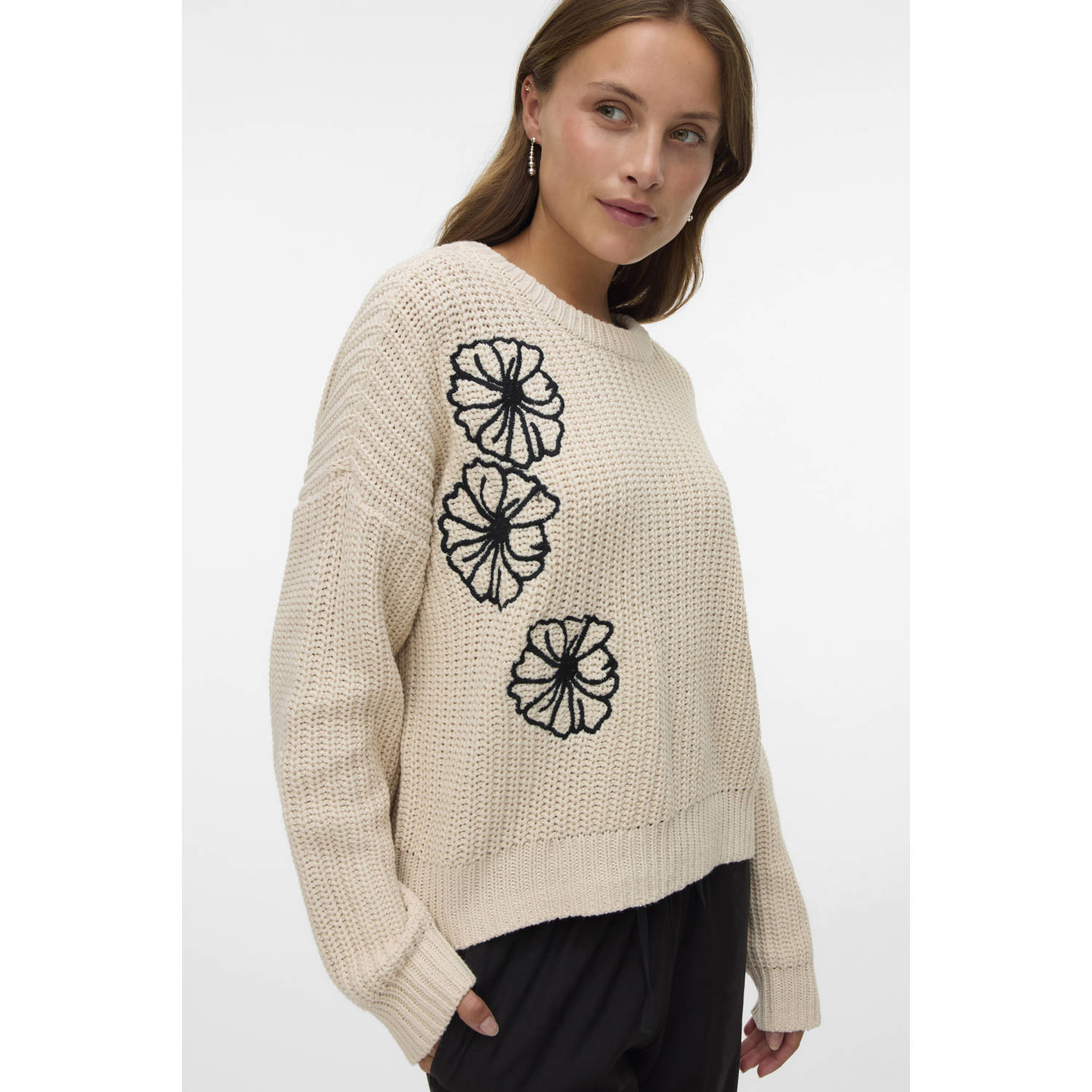VERO MODA gebreide trui ecru