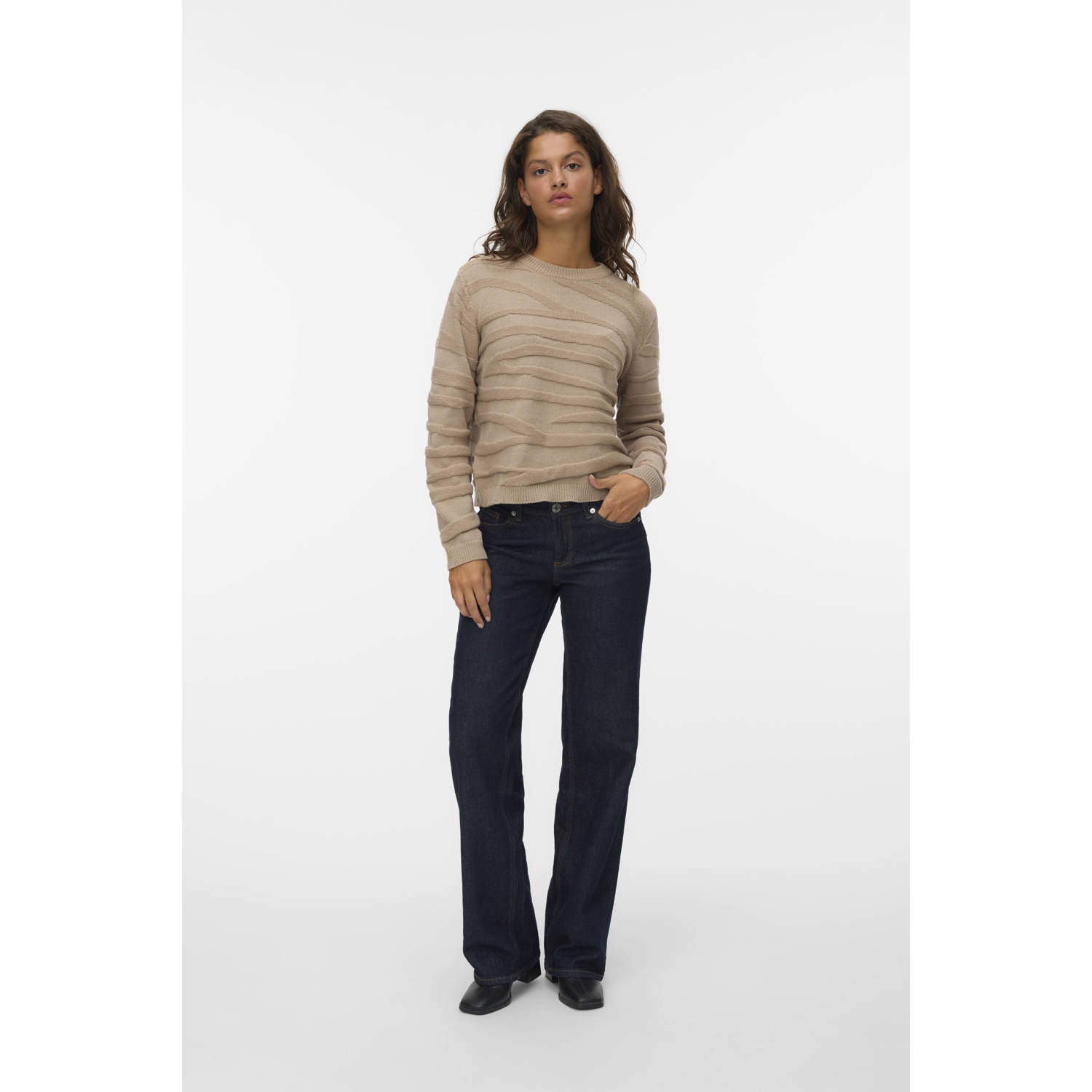 VERO MODA gebreide trui taupe