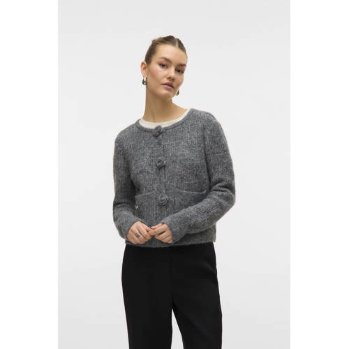 VERO MODA gebreid vest grijs afbeelding