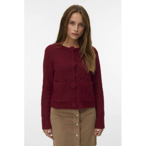 VERO MODA gebreid vest rood afbeelding