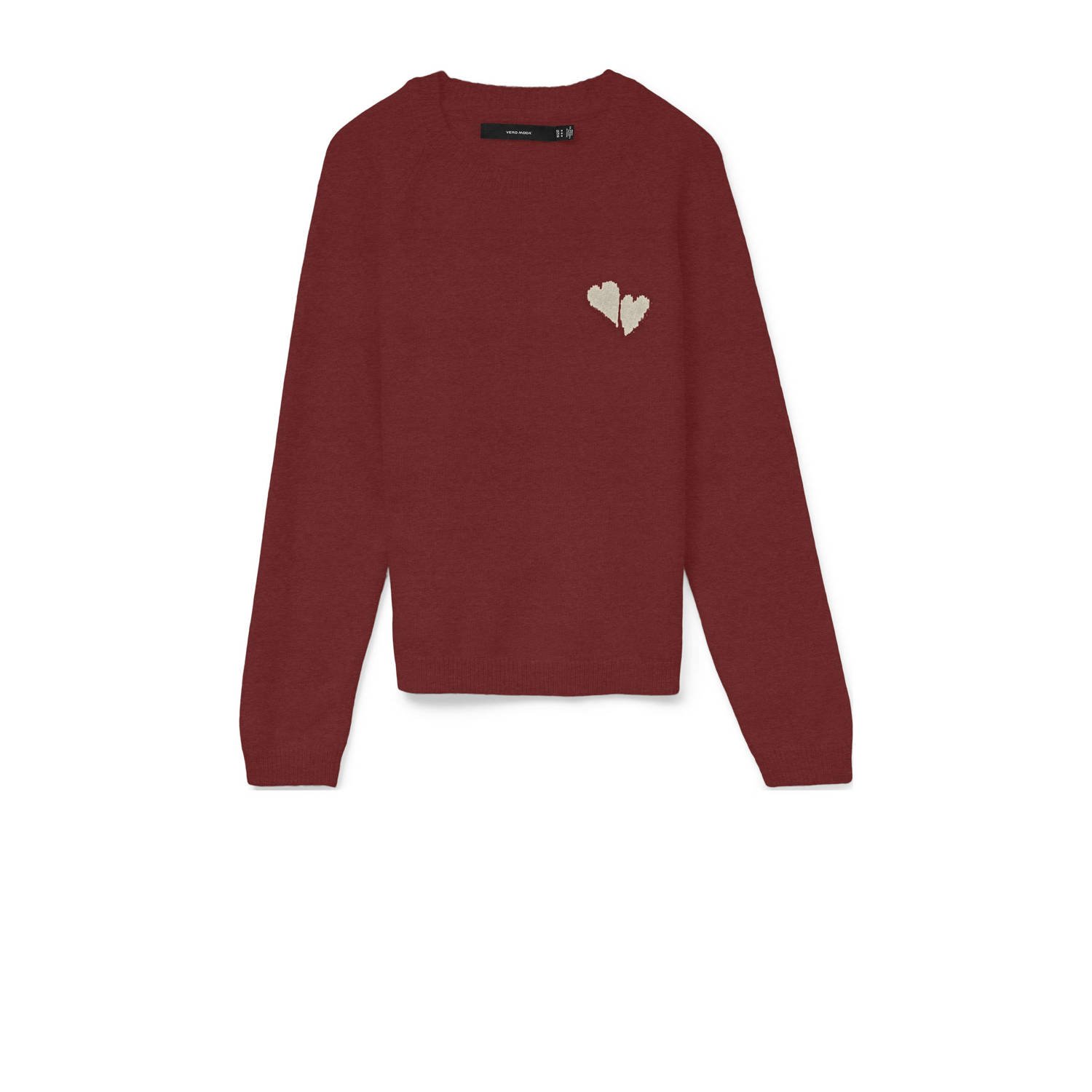 VERO MODA trui donkerrood gebreid