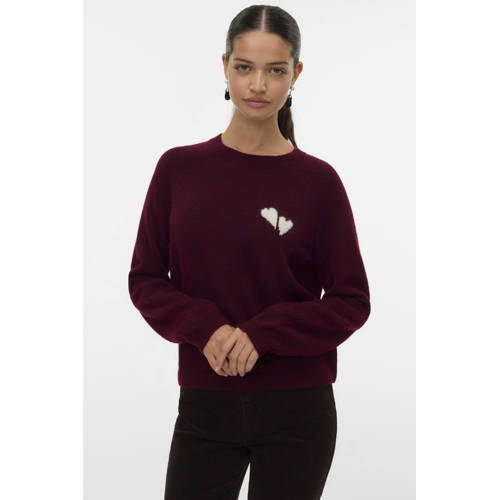 VERO MODA trui donkerrood gebreid afbeelding