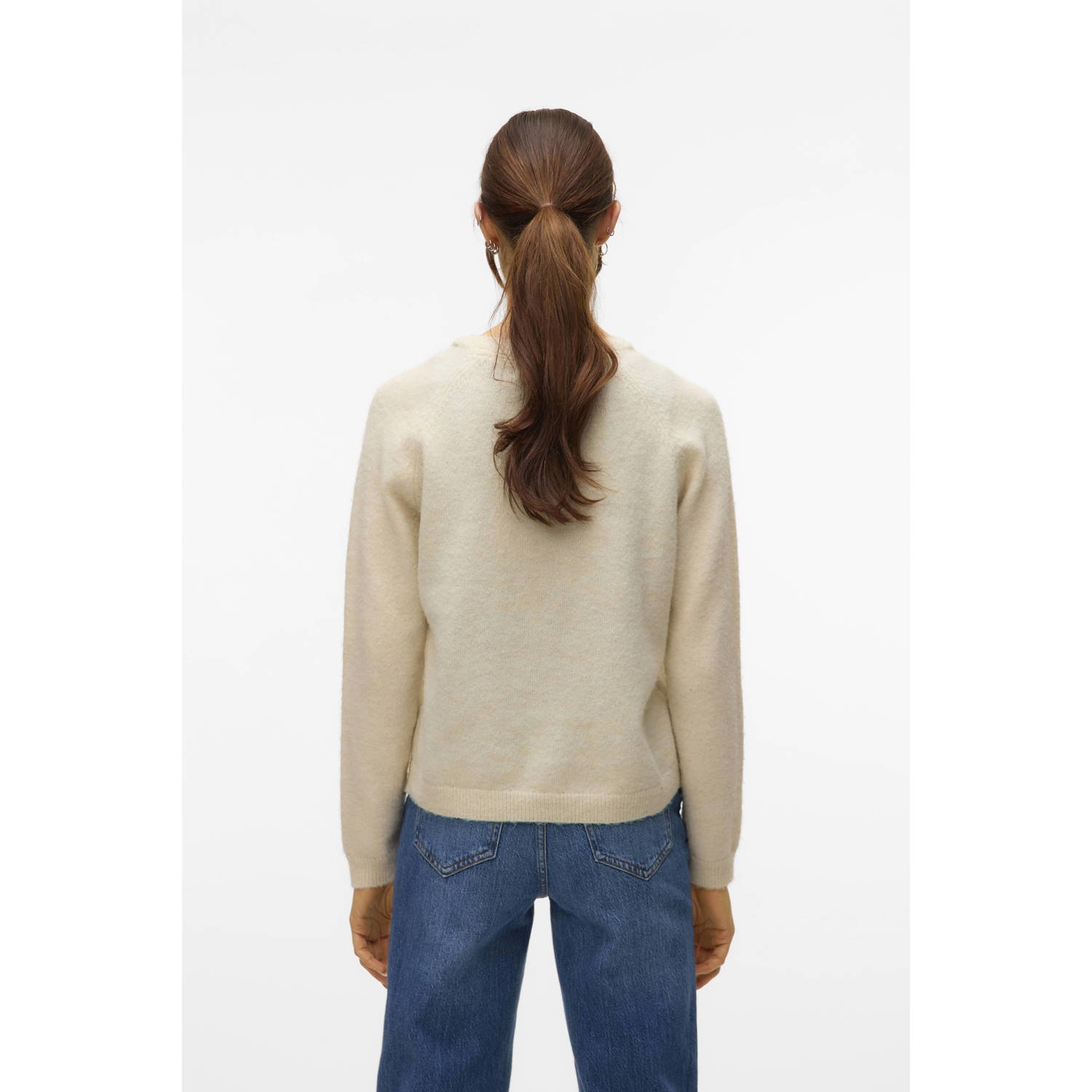 VERO MODA trui crème gebreid