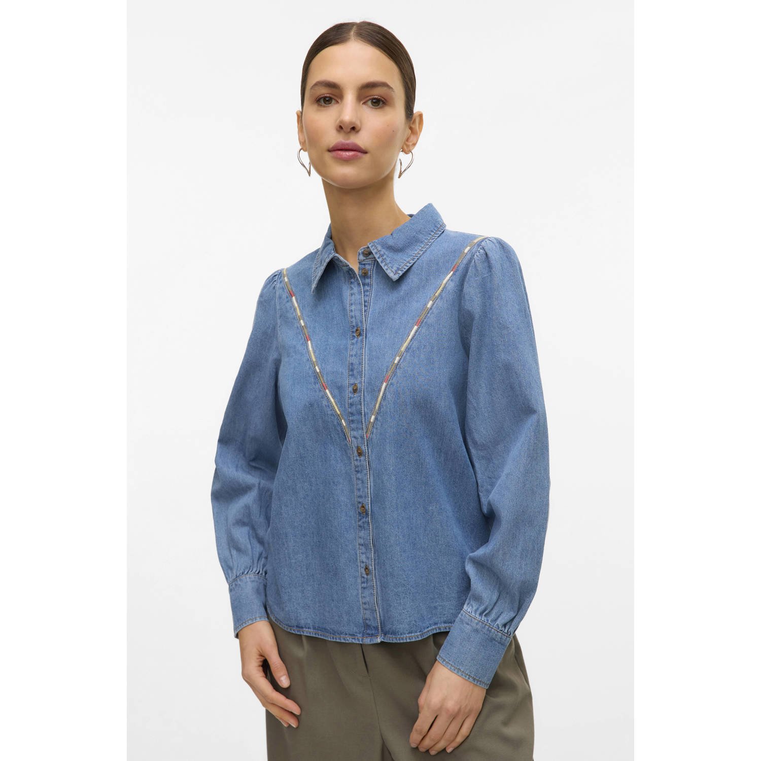 VERO MODA denim blouse medium blue denim
