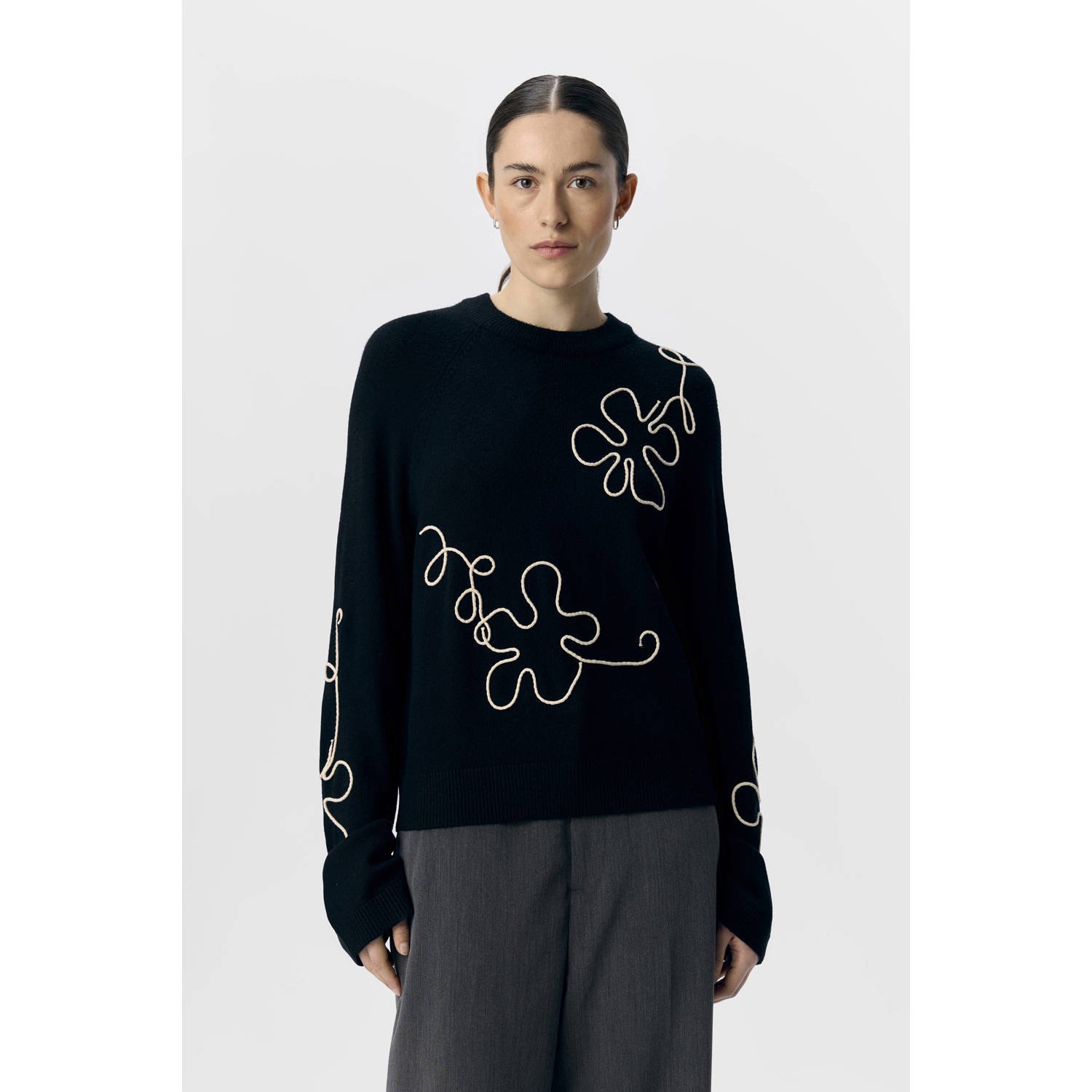 OBJECT Dames Truien & Vesten Objlaney Rubin Ls Pullover Zwart