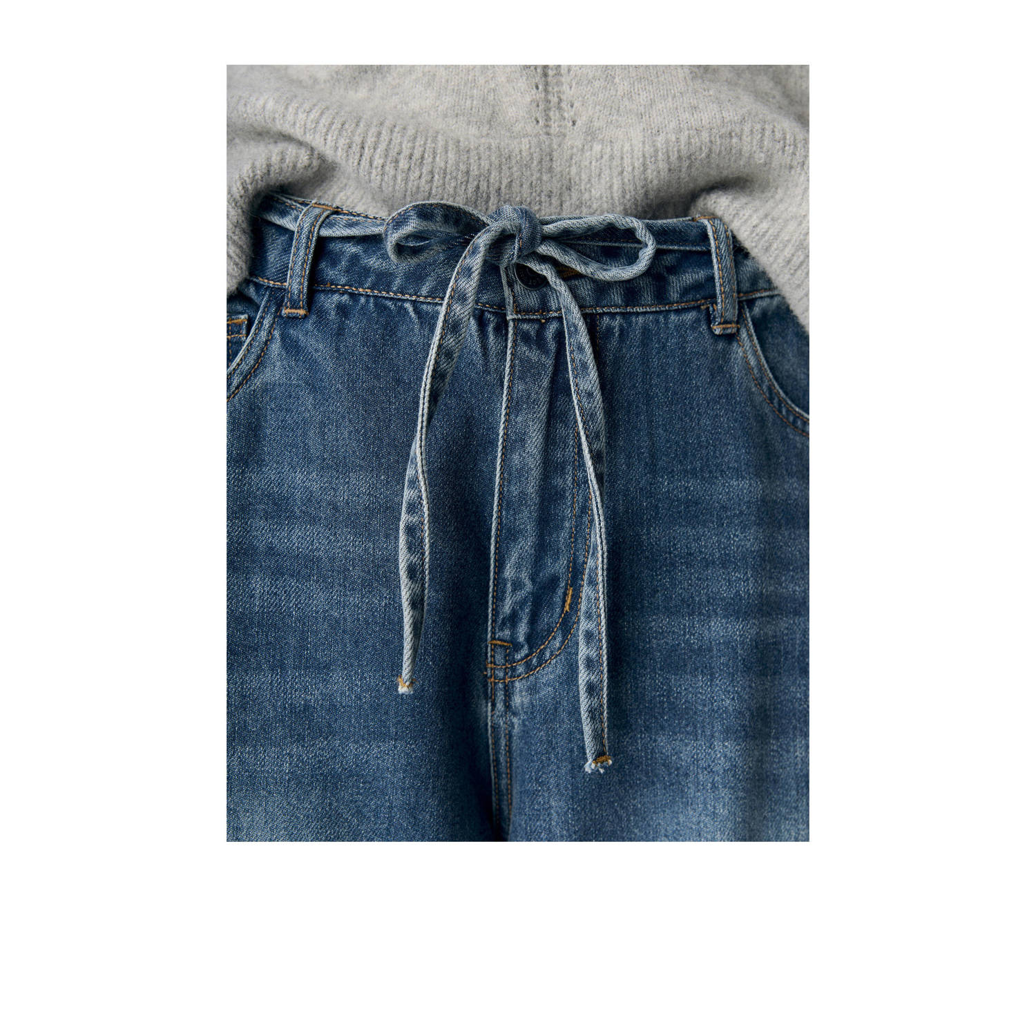 OBJECT wide leg jeans medium blue denim